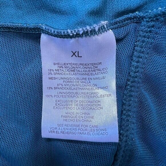  JNY Jones  York Metallic Shimmer One Piece Swimsuit Bodysuit - Picture 8 of 9